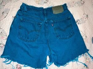 RARE VINTAGE TURQUOISE OVERDYED LEVI'S CUTOFFS JEAN SHORTS